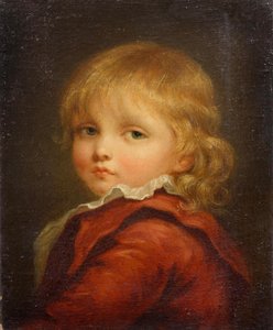 Portret van een jongen met rode mantel door Jean Baptiste Greuze